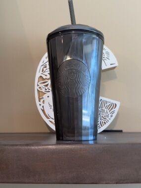 Starbucks Gray Marble Reusable Tumbler with Logo